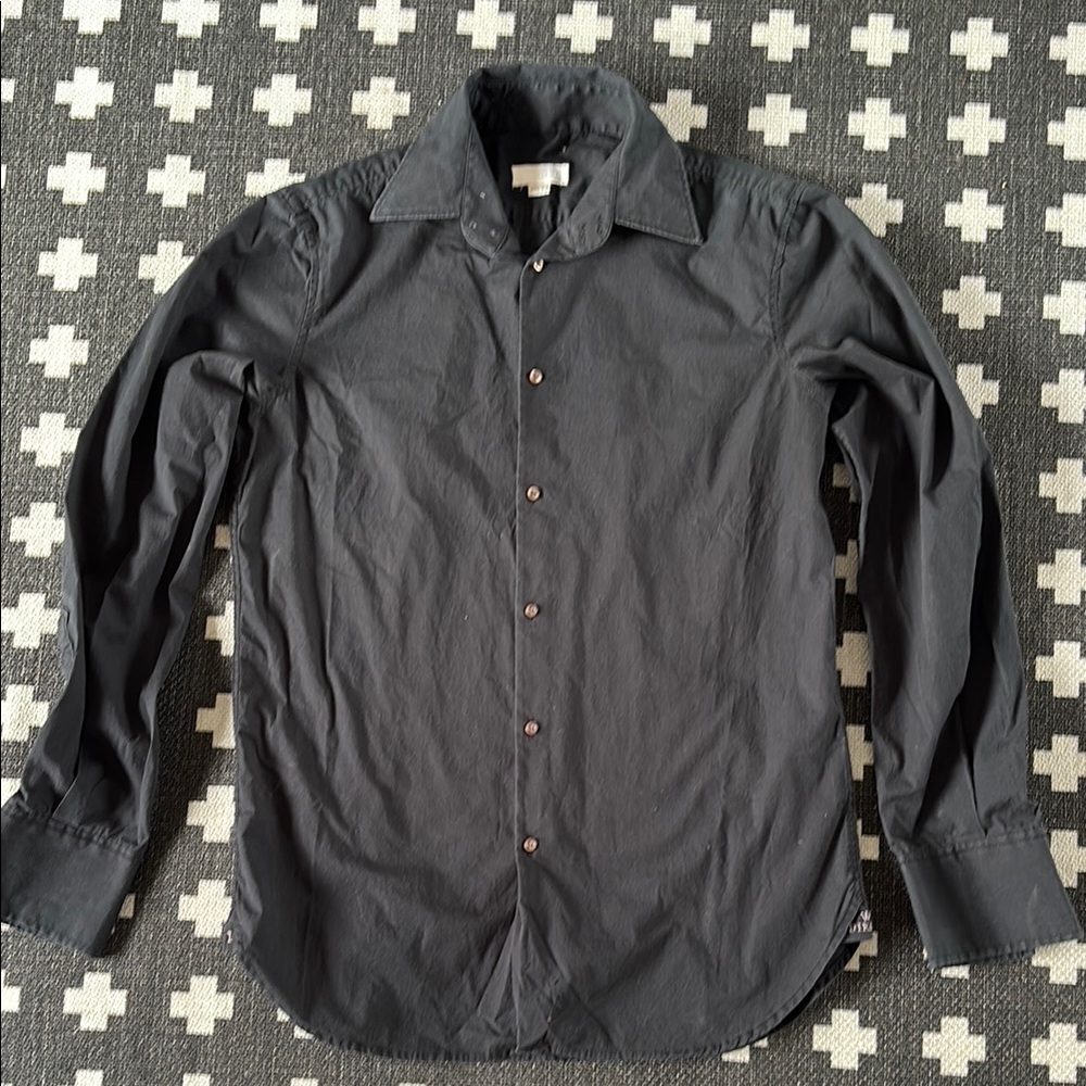 Diesel Black Dress Shirt Long Sleeve, Large